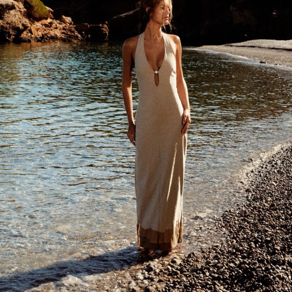 Zara Stretch Midi Halter Dress